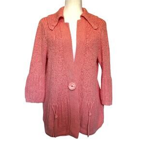 Vtg Y2K JH Collectibles Cardigan Womens Sweater XL Retro Wide Collar Preppy 90s